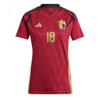 Camiseta Bélgica Orel Mangala #18 Primera Equipación Replica Eurocopa 2024 para mujer mangas cortas